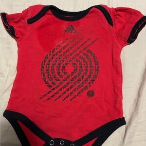 Adidas Red and Black Bodysuit with Athletic Design